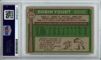 1976 Topps Robin Yount Hof #316 Card Signed