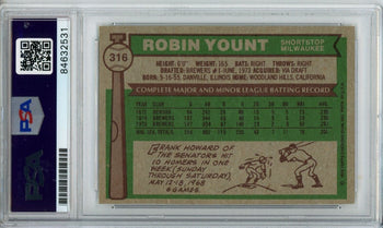 1976 Topps Robin Yount Hof #316 Card Signed