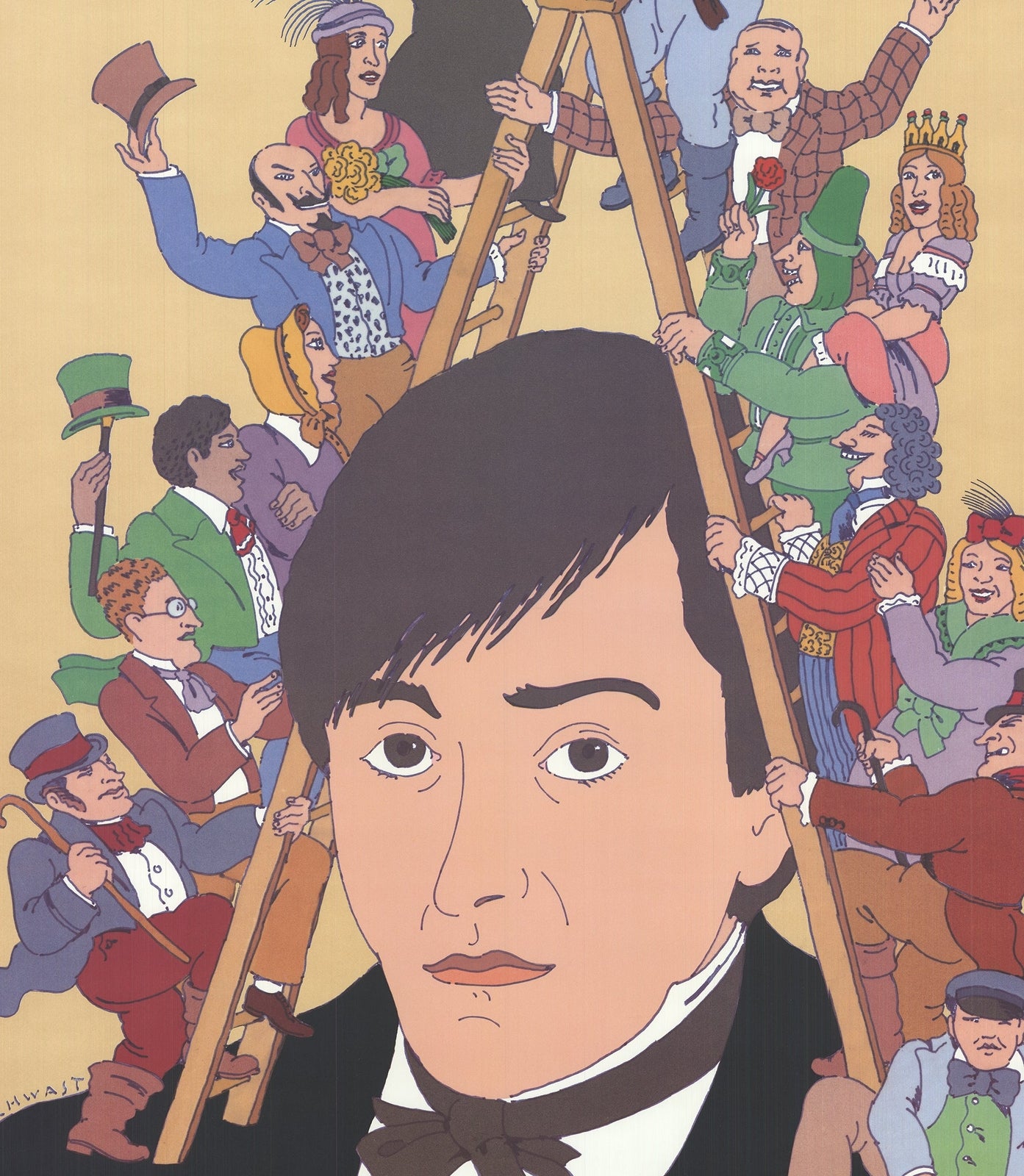 Contemporary SEYMOUR CHWAST Nicholas Nickleby 46" x 30" Poster 1982