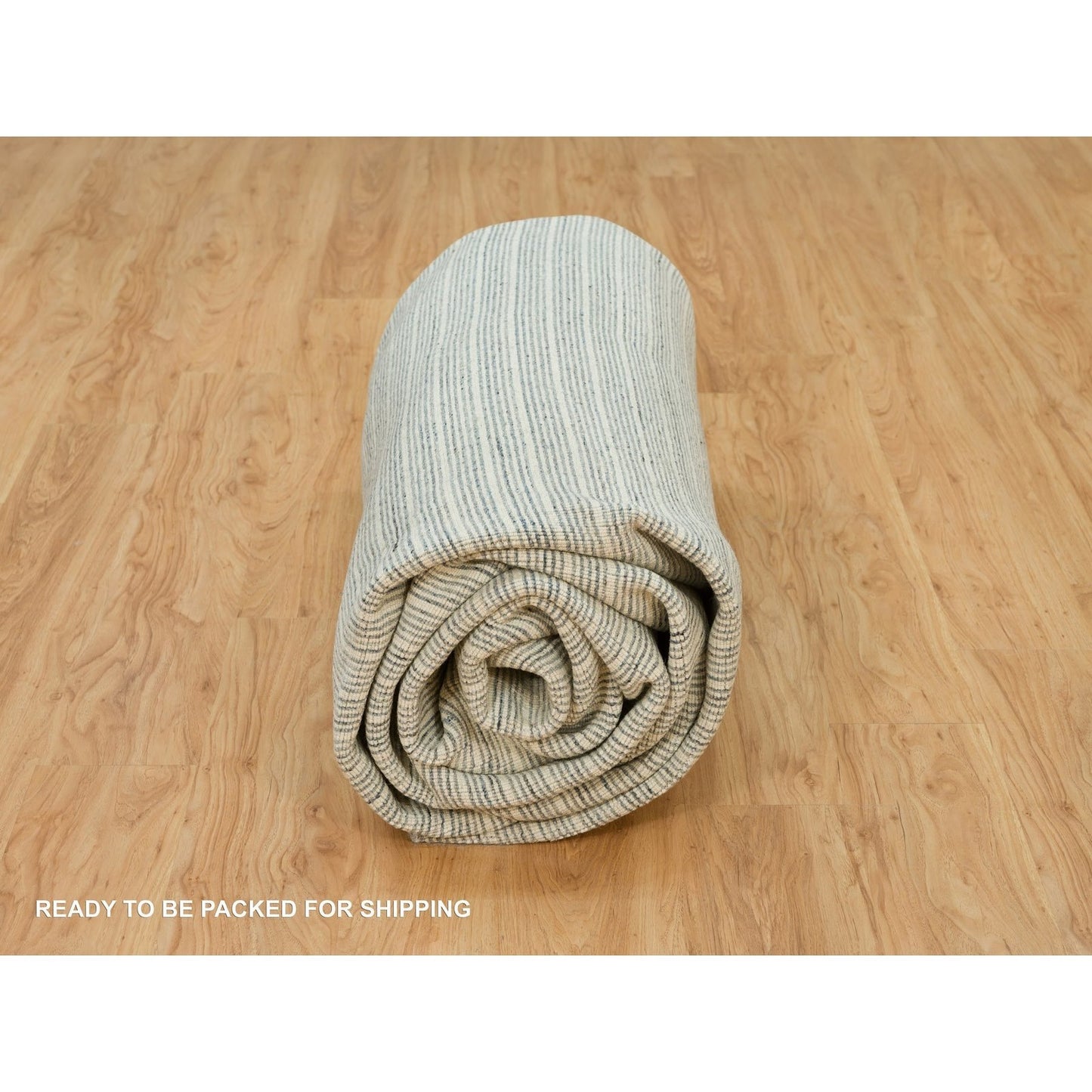 10'X13'9" Mercury Blue Loomed Knotted Wool Modern Box Design Oriental Rug