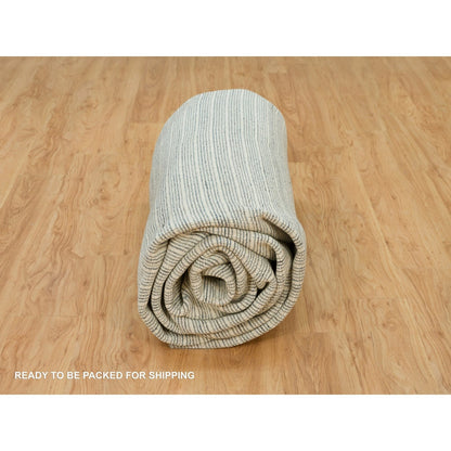 10'X13'9" Mercury Blue Loomed Knotted Wool Modern Box Design Oriental Rug