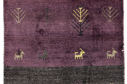 Handwoven Indo-Gabbeh Oriental Runner Rug