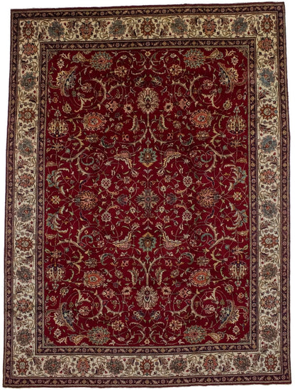 Vintage Handmade Wool Oriental Rug Classic Floral