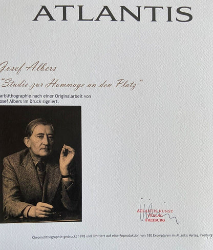 Josef Albers Lithograph Coa Signed Op Numbered By Hand Stamped