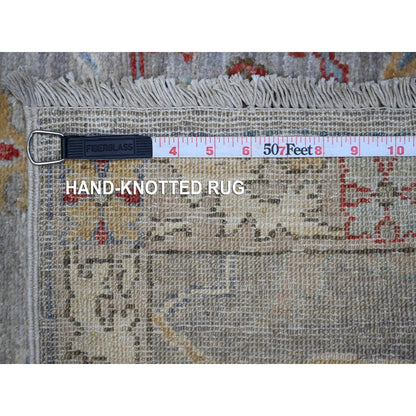 3'X11'7" Dorian Gray Bidjar Garus Hand Knotted Wool Runner Aryana Rug