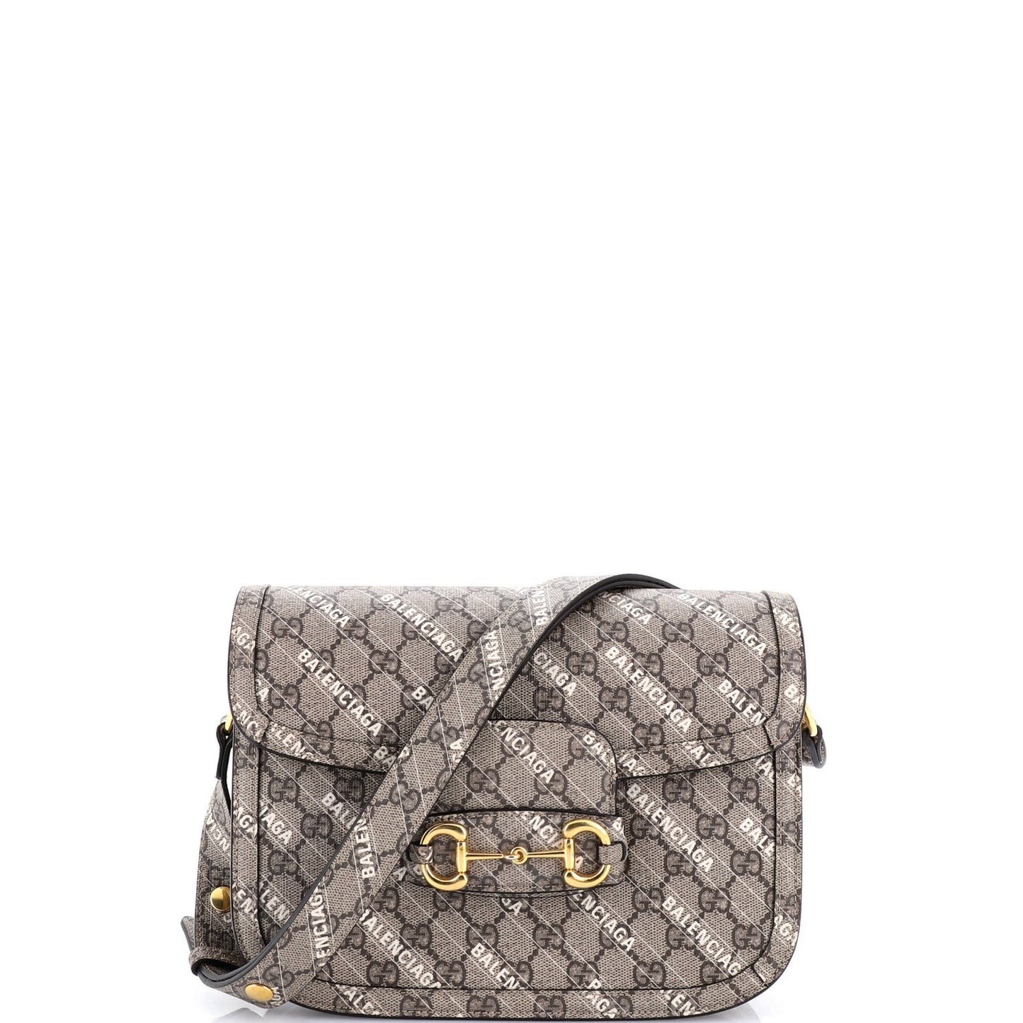 Gucci X Balenciaga The Hacker Project Horsebit 1955 Shoulder Bag Gg Coated