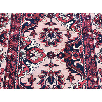 3'X19' Pink Afghan Khamyab Shiny Wool Hand Knotted Xl Runner Rug
