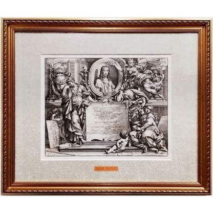 1674 Engraving Raphael Frontispiece - Pietro Aquila after Carlo Maratta