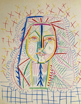 Pablo Picasso Lithograph Coa Hand Signed Pen Numbered Pencil Crayon