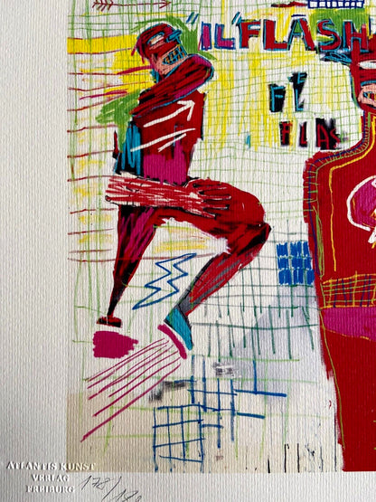 Jean-Michel-Basquiat Lithograph Coa Signed &