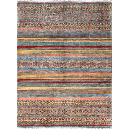 9'10"X13'2" Colorful Afghan Super Kazak Wool Hand Knotted Oriental Rug