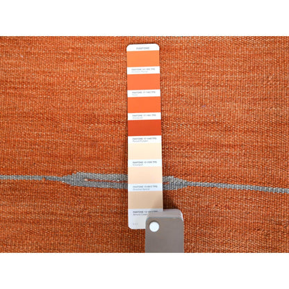 6'3"X9'2" Handwoven Sunburst And Stripes Design Flat Weave Kilim Wool Rug