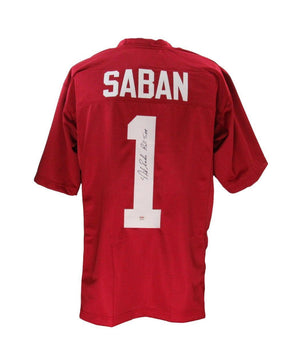 Nick Saban Alabama Autographed Football Jersey