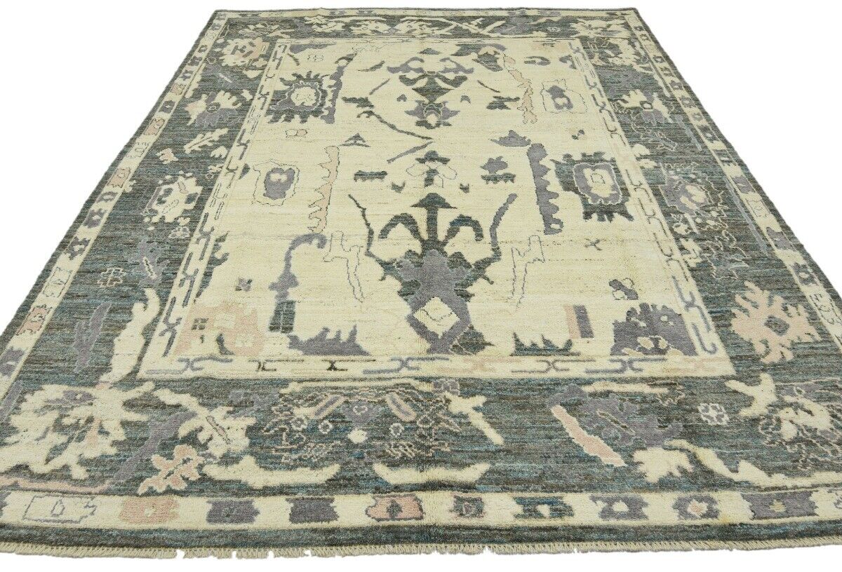 8X10 Ft Oushak Peshawar Oriental Rug Floral