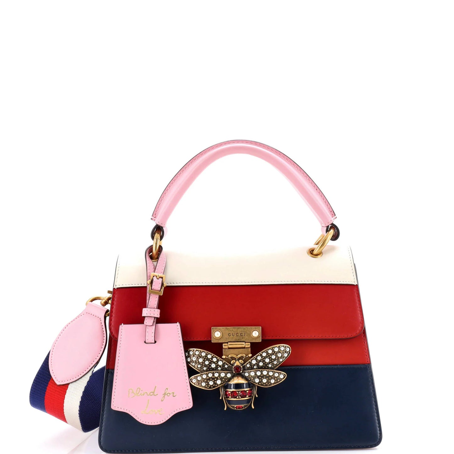 Gucci Queen Margaret Top Handle Bag Colorblock Leather Small