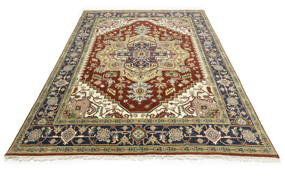 Farmho Rusty Red Geometric Heriz Serapi Oriental