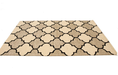 Hand tufted multicolored trellis rug contemporary wool modern carpet