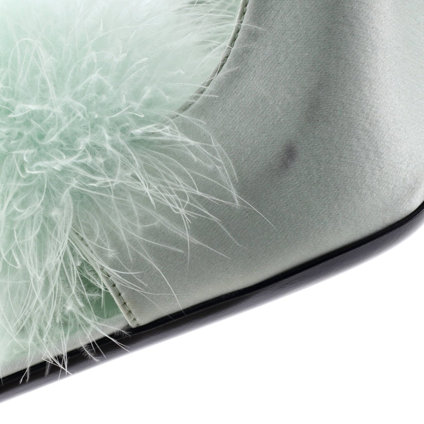 Saint Laurent Women'S Paradis Slingback Sandals Satin With Feathers