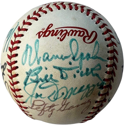 Hall Of Famers Autographed Cracker Jack Old Timers Day Baseball (Jsa)