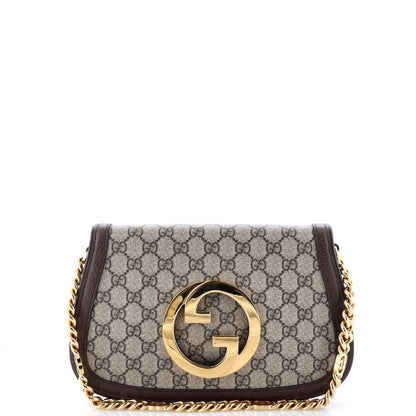 Gucci Blondie Nm Chain Flap Bag Gg Coated Canvas Small