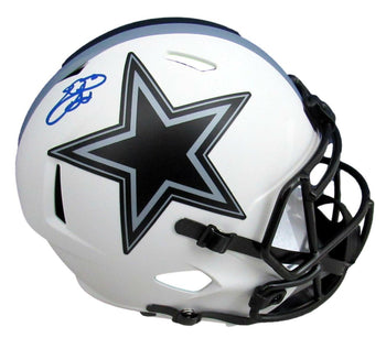 Emmitt Smith Hof Signed Cowboys Full Size Lunar
