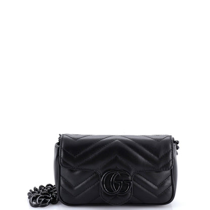 Gucci Gg Marmont Flap Belt Bag Matelasse Leather