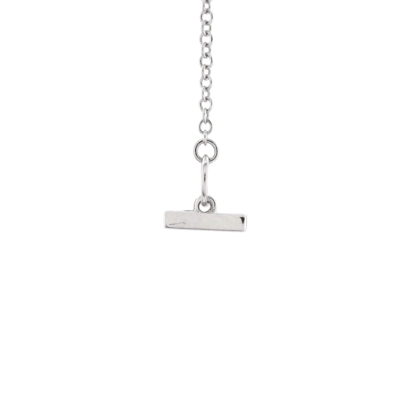 Tiffany & Co. T Open Horizontal Bar Pendant Necklace 18K White Gold With Diamond