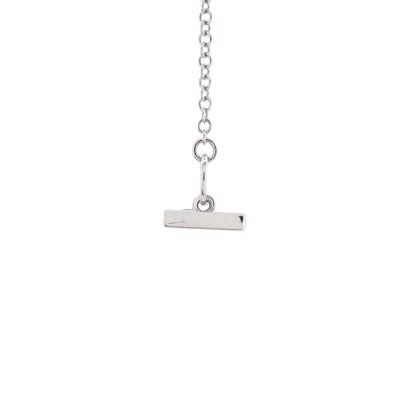 Tiffany & Co. T Open Horizontal Bar Pendant Necklace 18K White Gold With Diamond