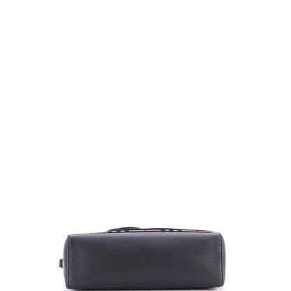 Burberry Note Crossbody Bag Leather With Vintage Check Canvas Medium