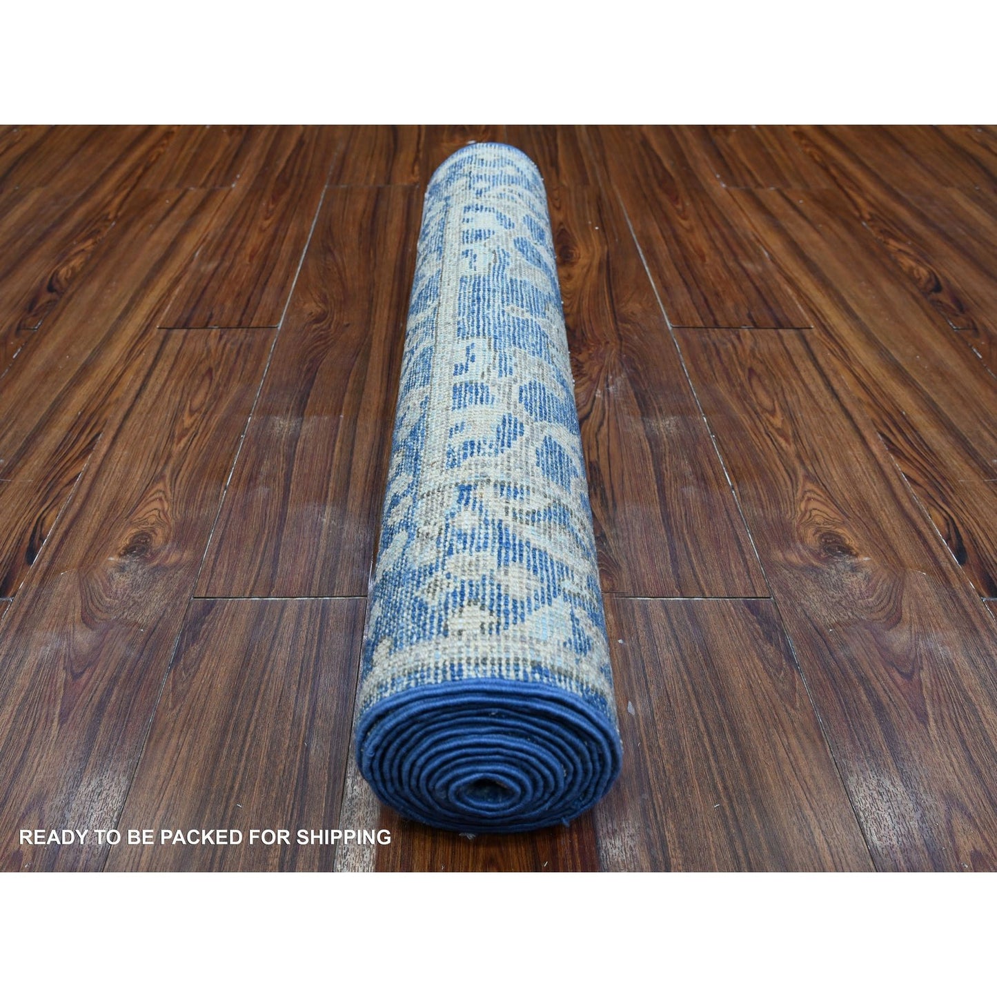 2'10"X11'9" Imperial Blue Afghan Angora Oushak Runner Oriental Rug