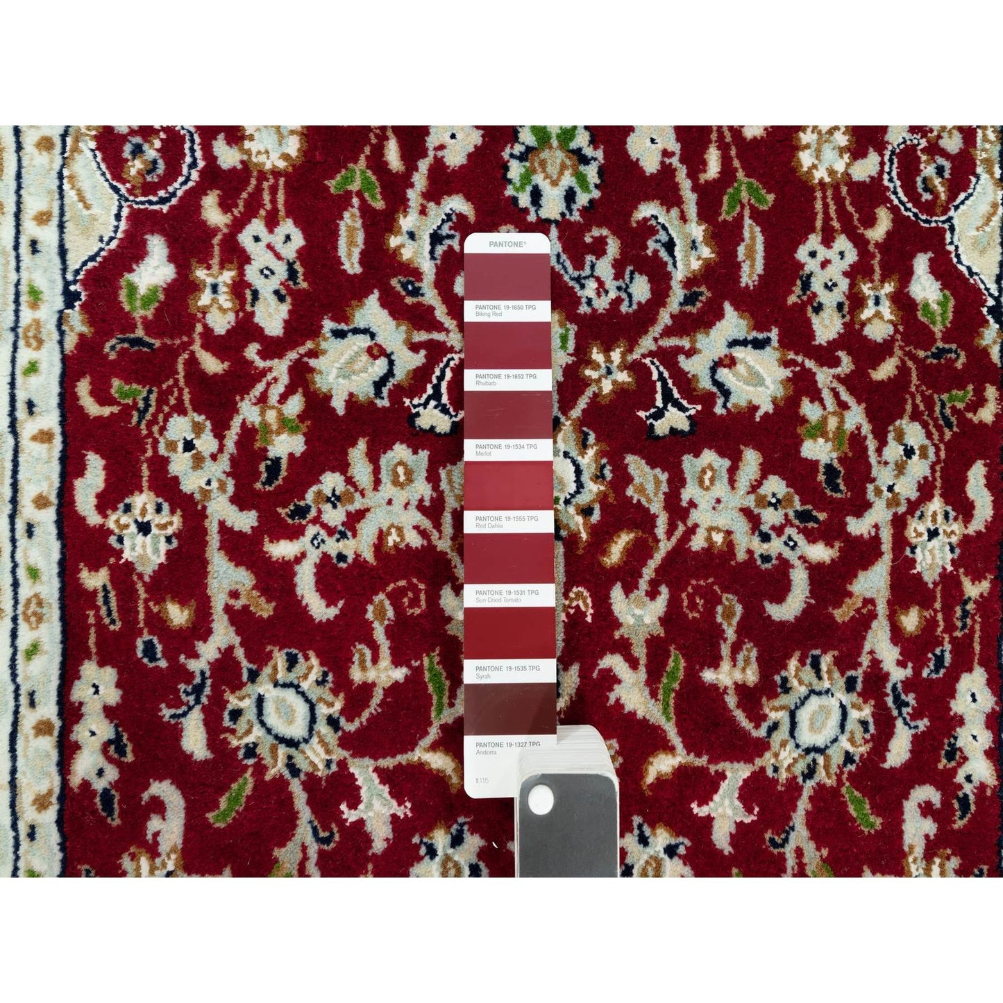 2'4"x4'9" Red Nain 250 KPSI Pure Wool Hand Knotted Runner Oriental Rug