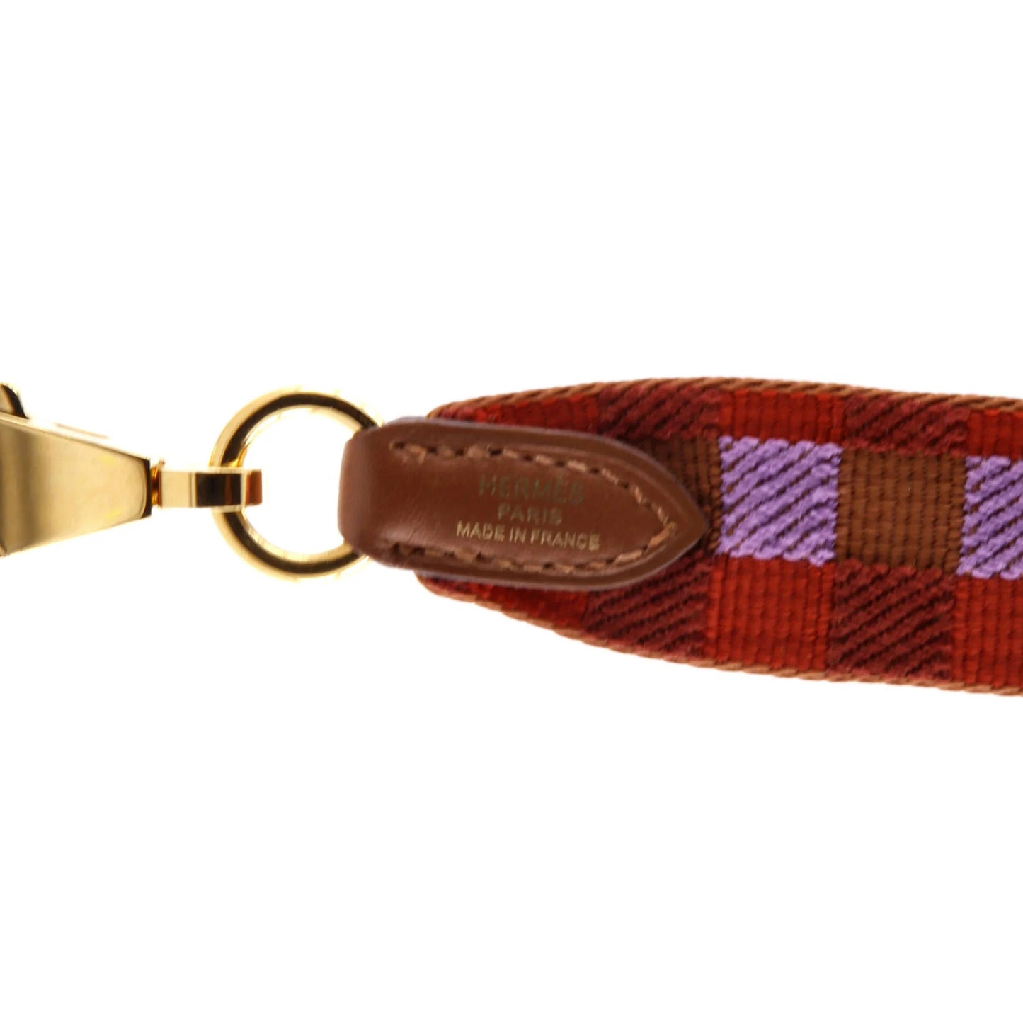 Hermes Sangle Shoulder Strap Maxi Quadrille Canvas 25