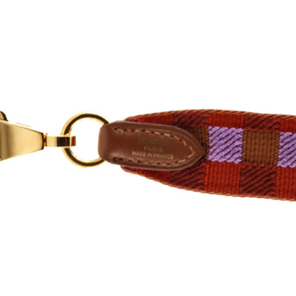 Hermes Sangle Shoulder Strap Maxi Quadrille Canvas 25