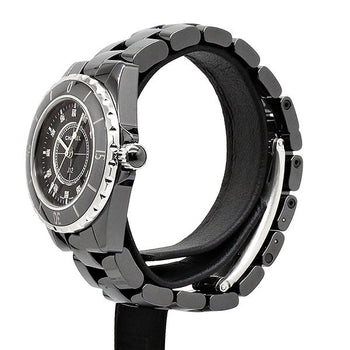 Chanel J12 Date Black Dial 12P Diamond Black Ceramic/Ss H1625