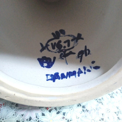 Handmade BJORN WIINBLAD Flower Vase "Girl from Arles" Blue House Ceramic