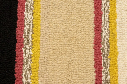 Hand-Tufted Multicolored Stripes Plush 5X8
