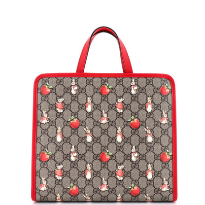 Gucci Children'S Tote Printed Gg Coated Canvas With Leather Medium