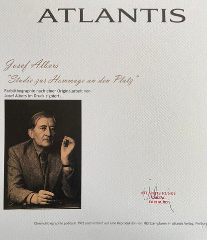 Josef Albers Lithograph Coa Signed Op Numbered