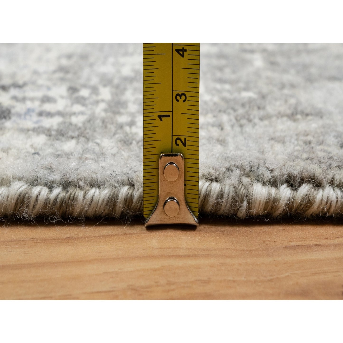 2'6"X30'1" Gray Undyed Natural Wool Hand Knotted Modern Xl Runner Rug