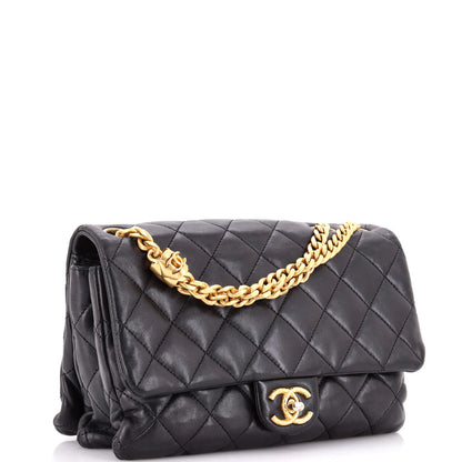 Chanel All Slide Long Flap Bag Quilted Lambskin Medium
