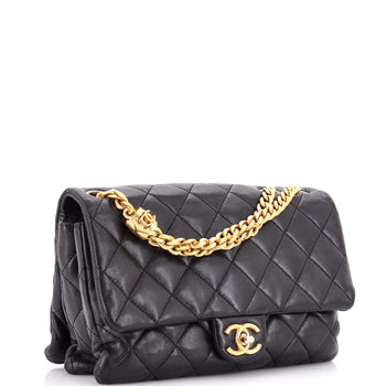 Chanel All Slide Long Flap Bag Quilted Lambskin Medium