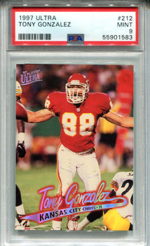 Tony Gonzalez 1997 Fleer Ultra #212 Psa Mint 9 Card