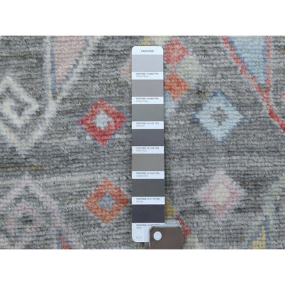 2'8"X9'7" Anatolian Design Soft Afghan Wool Hand Knotted Runner Rug