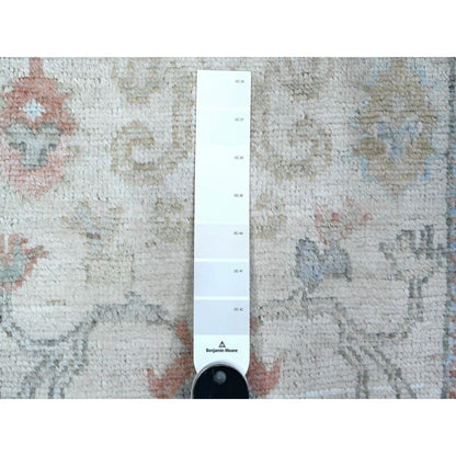 2'8"X19'2" Platinum White Angora Oushak Oversized Runner Oriental Rug
