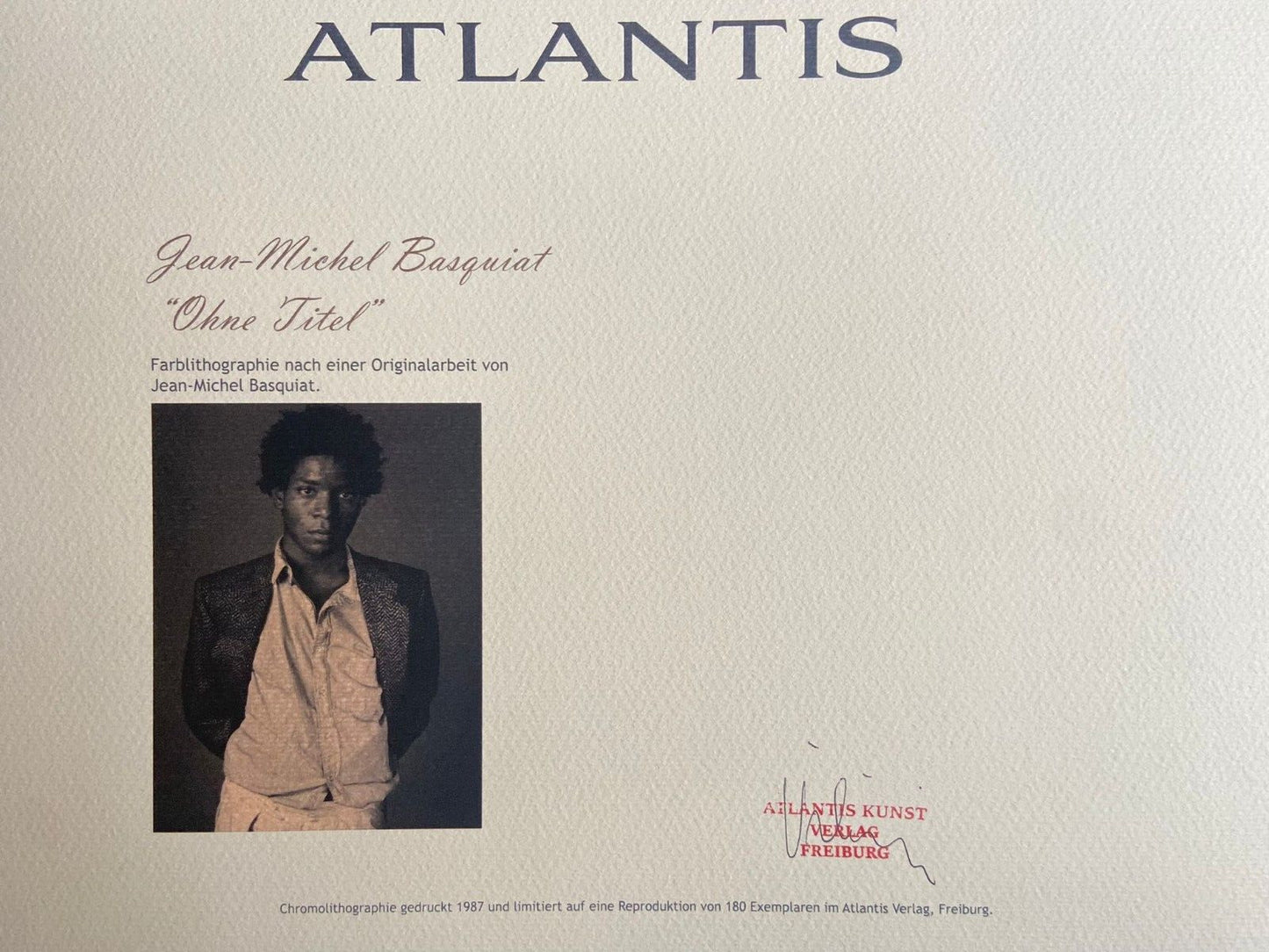 Jean-Michel Basquiat Lithograph Coa Signed Hand Numbered (Stamp)