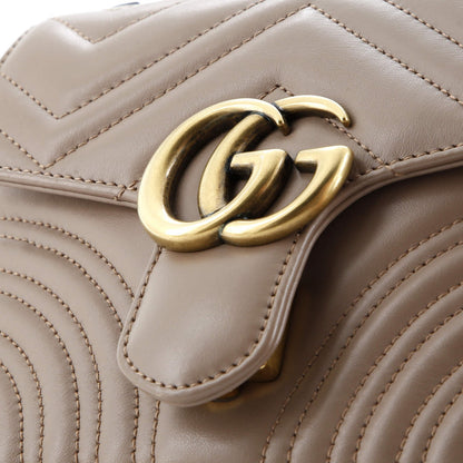 Gucci Gg Marmont Top Handle Flap Bag Matelasse Leather Mini