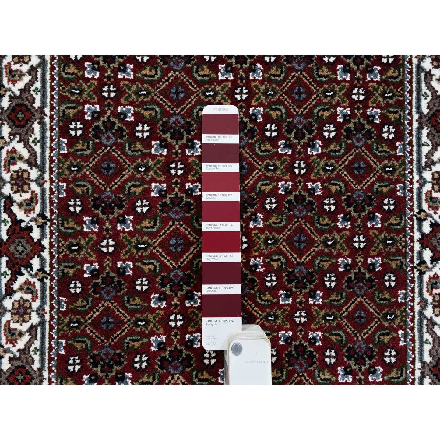 2'1"X13'10" Red Herrita Wool And Silk 175 Kpsi Hand Knotted Runner Rug