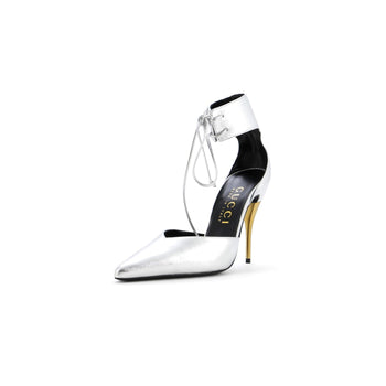 Gucci Women'S Laced Up Ankle Cuff Pumps Leather