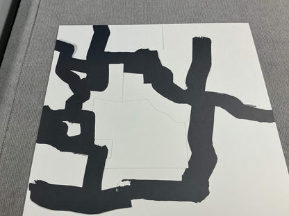 Chillida Collage 26.75" x 18.75" Lithograph 1995 Black White Abstract