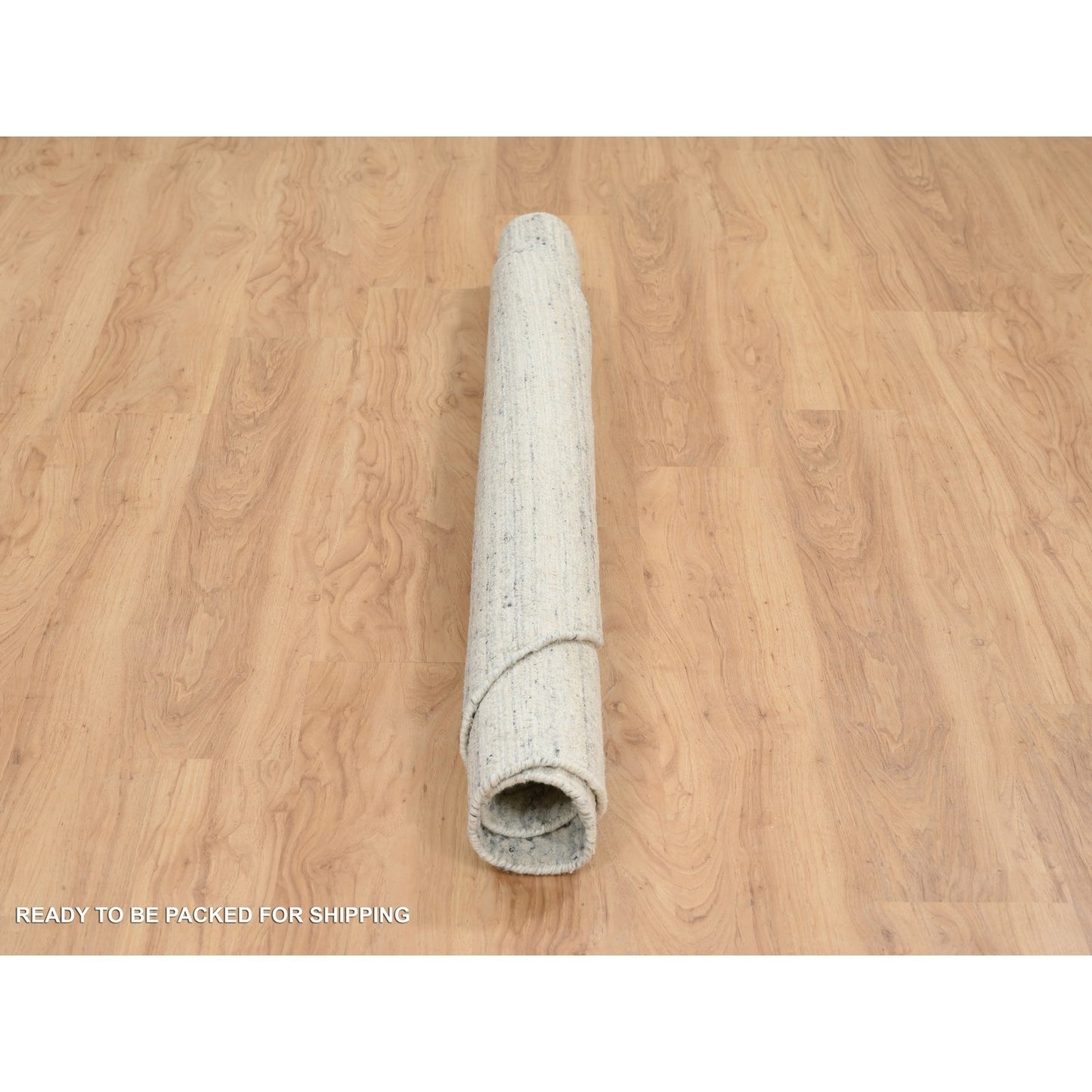 5'10"X5'10" Beige Modern Design Hand Loomed Wool Round Rug